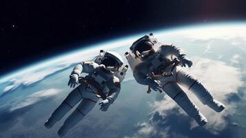 astronauta en espacio ai generado foto