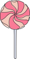 eine durchgehende Strichzeichnung des süßen, köstlichen, wirbelnden Online-Lollipop-Süßwarenladen-Logo-Emblems. sortiertes Konditorei-Logo-Vorlagenkonzept. moderne einzeilige zeichnen-design-vektorillustration png