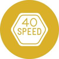 Vector Design 40 Speed Limit Icon Style