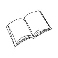 Book drawn with one continuous line vector