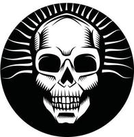 Scary White Skull On Black Background vector