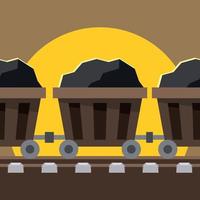 Vector Image Of A Coal Mine Carts