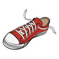 Vector illustration of a shoe in red color and white background