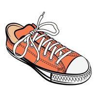 Vector illustration of a shoe in caramel color and white background