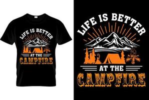 Camping Typography Quotes t shirt Vector illustration design