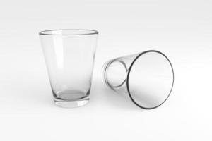 Empty glass on white background. 3d render photo