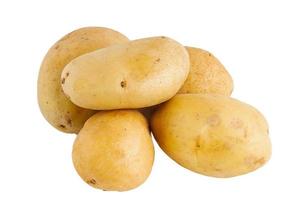 New potato isolated on white background close up photo