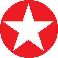 Vector Star With Outline Inside Red Circle. Create Custom Stickers Or Labels With This Simple Image Symbol