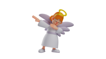 3D illustration. Cool Fairy 3D Cartoon Character. Adorable fairy with DAB pose. The fairy is having fun doing something unique. Fairy follow the trend that occurs. 3D cartoon character png