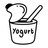 Trendy Yogurt Cup vector