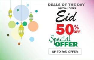 Sale Banner Or Sale Poster For Festival Of Eid Mubarak vector illustration