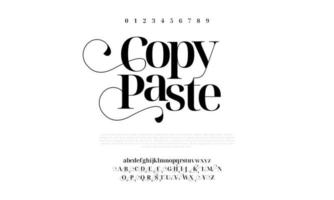 Copy paste abstract Fashion font alphabet. Minimal modern urban fonts for logo, brand etc. Typography typeface uppercase lowercase and number. vector illustration