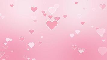 aesthetics cute kawaii pastel pink heart on gradient motion background video