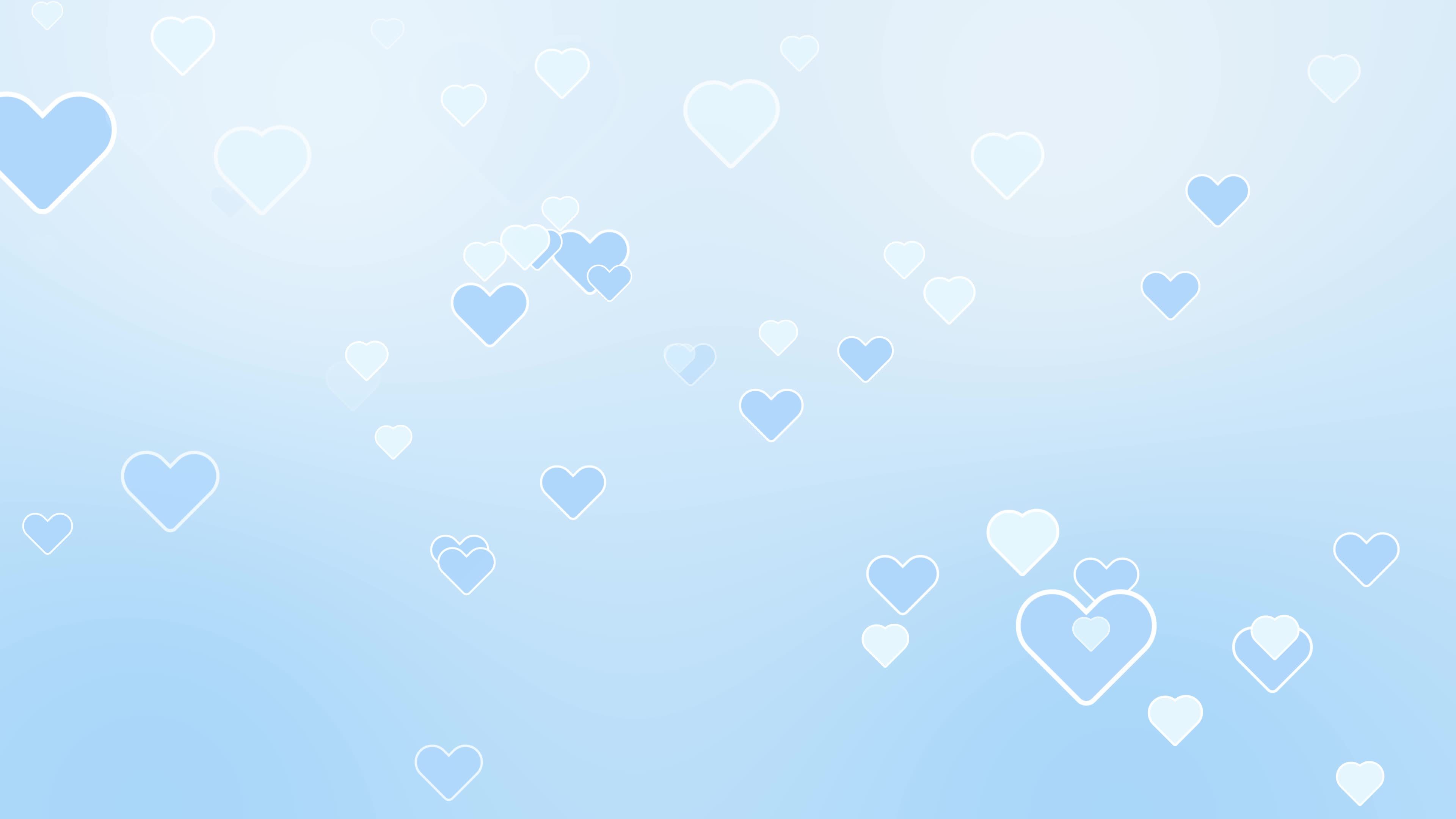 aesthetics cute kawaii pastel blue heart on gradient motion background