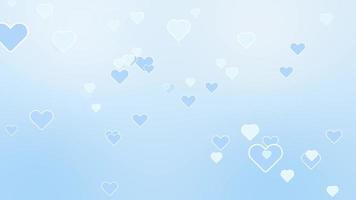 aesthetics cute kawaii pastel blue heart on gradient motion background video