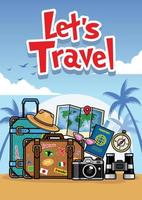 summer travel cartoon style vector