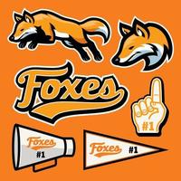 fox sport team mascot set vector