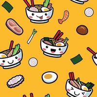 seamless japanese food pattern vector