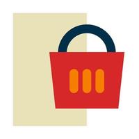 add cart of online shopping flat icon style vector