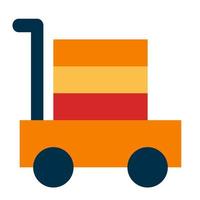 trolley cart of online shopping flat icon style vector