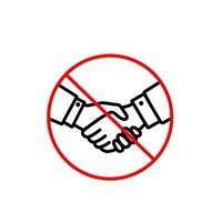 Dont shake hands vector icon. Prevention direct contact with infection Coronavirus illustration sign. warning element avoid handshake.