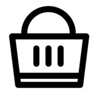 basket of online shopping outline icon style vector