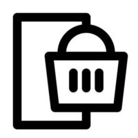 add cart of online shopping outline icon style vector