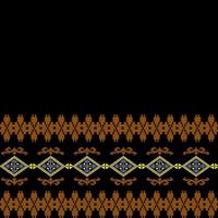 Floral Cross Stitch Embroidery on white background.geometric ethnic oriental seamless pattern traditional.Aztec style abstract vector illustration.design for texture,fabric,clothing,wrapping,sarong.