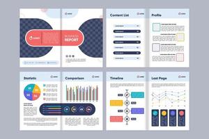 Business Report Pages Template Collection Set vector