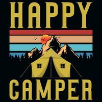 diseño de camiseta de campamento vector