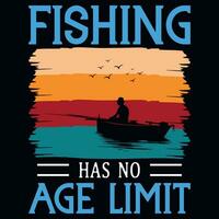 Fishing typography graphics tshirt design vector