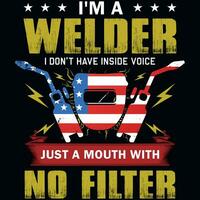 Welder tshirt design vector