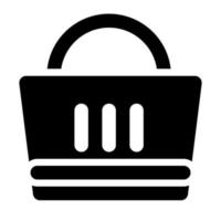 cesta de en línea compras sólido icono estilo vector