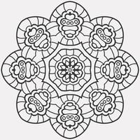 vector coloring geometric flower shapes and pattern background