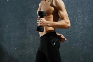 athlete pumped up press workout motivation dark background photo