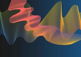 Abstract smooth wavy lines. Colorful dynamic wave. Vector design element