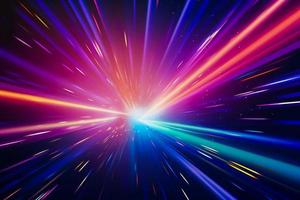 Colorful light burst and laser pointer for a modern abstract background with fast colors in the style of dark sky blue with copy space photo