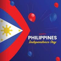 Philippines independence day wishing post design with flag vector file