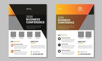 Conference flyer design template. Modern business conference flyer and online business conference flyer or poster design template. vector