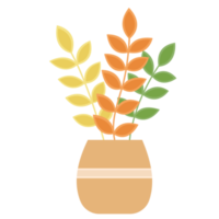 Minimalist Colorful Leaves House Plant png