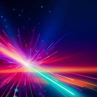 Colorful light burst and laser pointer for a modern abstract background with fast colors in the style of dark sky blue with copy space photo