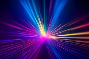Colorful light burst and laser pointer for a modern abstract background with fast colors in the style of dark sky blue with copy space photo