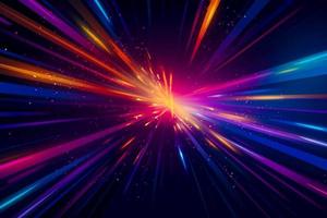 Colorful light burst and laser pointer for a modern abstract background with fast colors in the style of dark sky blue with copy space photo