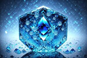 Beautiful blue clear crystal photo