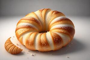 Croissants on white background by photo