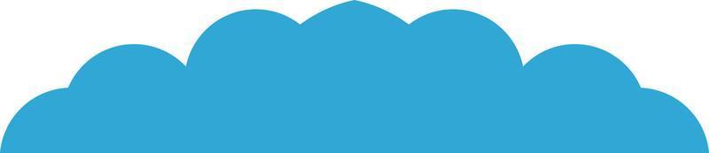 Blue Cloud Vector With Shadow Effect And White Outline