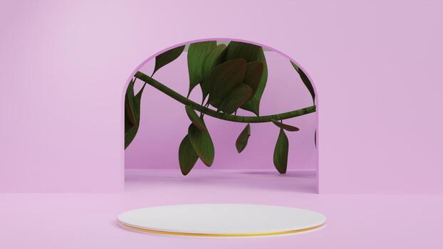 3d product display podium scene with the geometric platform. 3d cylinder stand podium. Commercial background. Geometric forms in modern minimal design. 3d rendering. photo