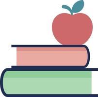 Vector Image Of Two Books And An Apple