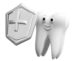 3d dental molar dentes modelo ícone com transparente escudo, Cruz isolado. dente decair prevenção, saúde do branco dentes, oral Cuidado, bactérias proteção, 3d render ilustração png