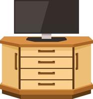 Vector Image Of A Tv Set On A Tv Stand